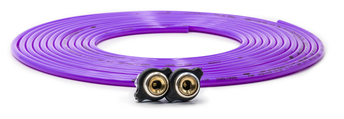 Up Down Air - Up Down Air Tire Inflator Hose Replacement 288 Inch W/2 Quick Release Chucks Purple