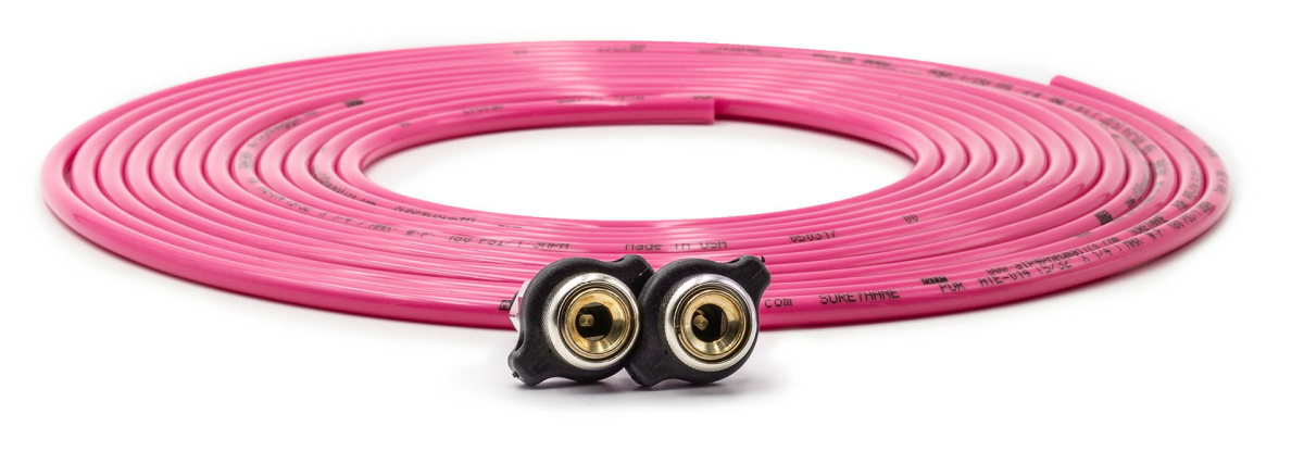 Up Down Air - Up Down Air Tire Inflator Hose Replacement 288 Inch W/2 Quick Release Chucks Pink