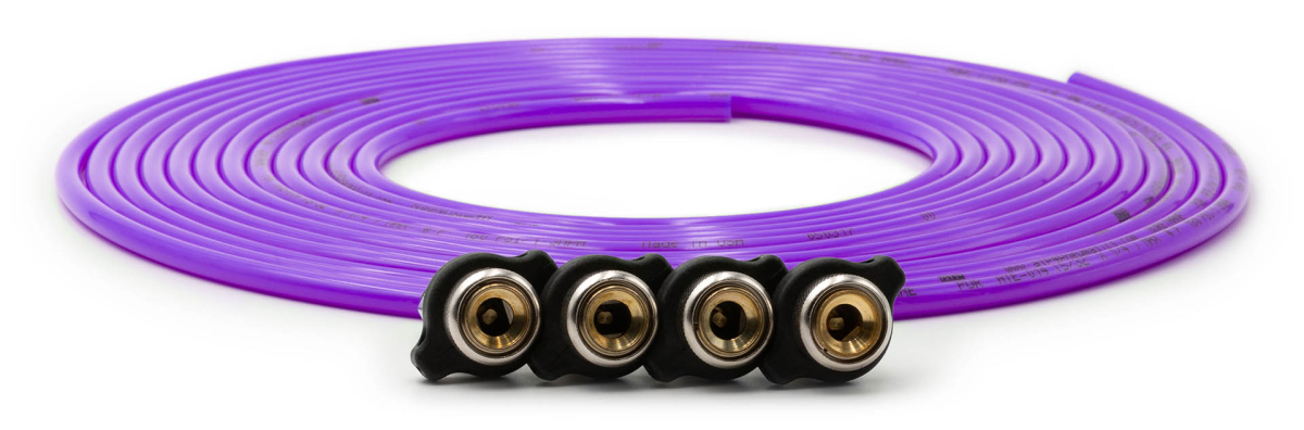 Up Down Air - Up Down Air Tire Inflator Hose Replacement 240 Inch W/4 Quick Release Chucks Purple