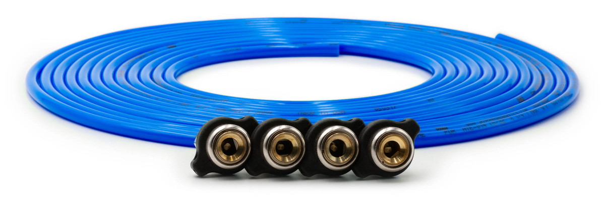 Up Down Air - Up Down Air Tire Inflator Hose Replacement 240 Inch W/4 Quick Release Chucks Blue