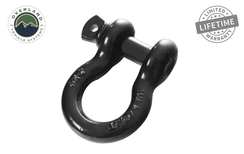 Overland Vehicle Systems - OVS | 3/4" Recovery Shackle - Gloss Black