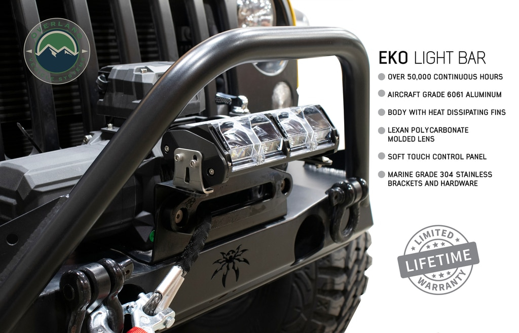 Overland Vehicle Systems - OVS | EKO 10" LED Light Bar w/Variable Beam, DRL, RGB, & 6-Level Brightness