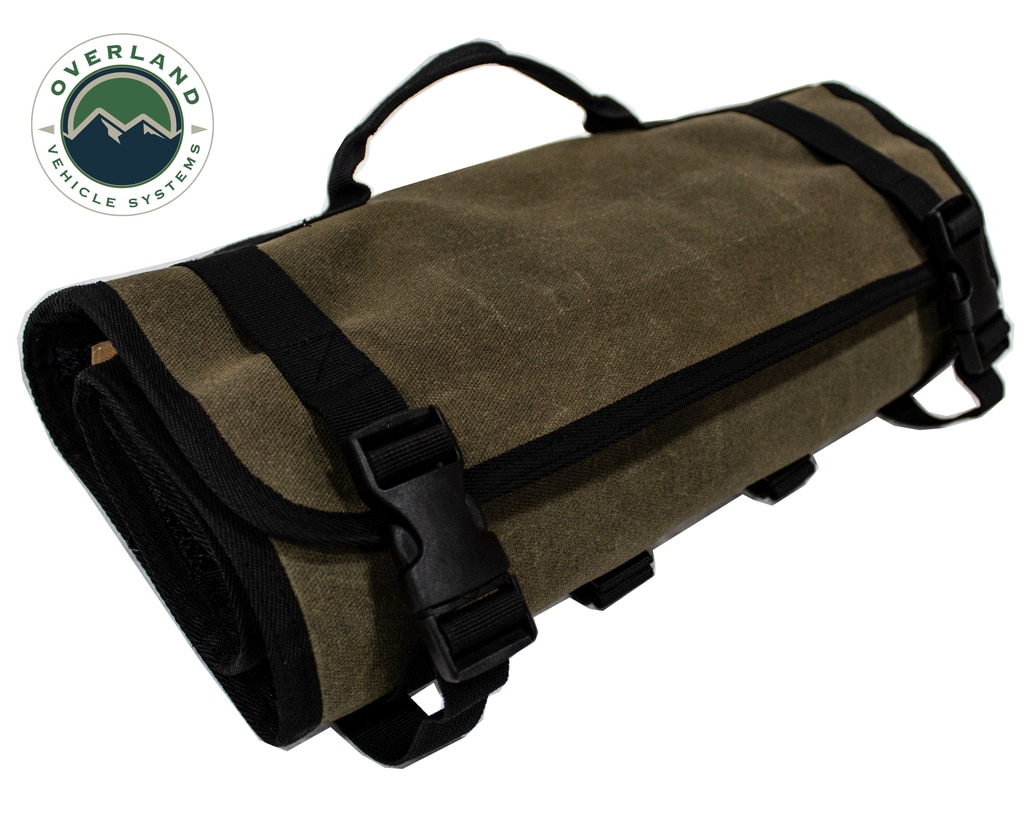 Overland Vehicle Systems - OVS | First Aid Bag Rolled Brown 16 Lb Waxed Canvas Canyon Bag