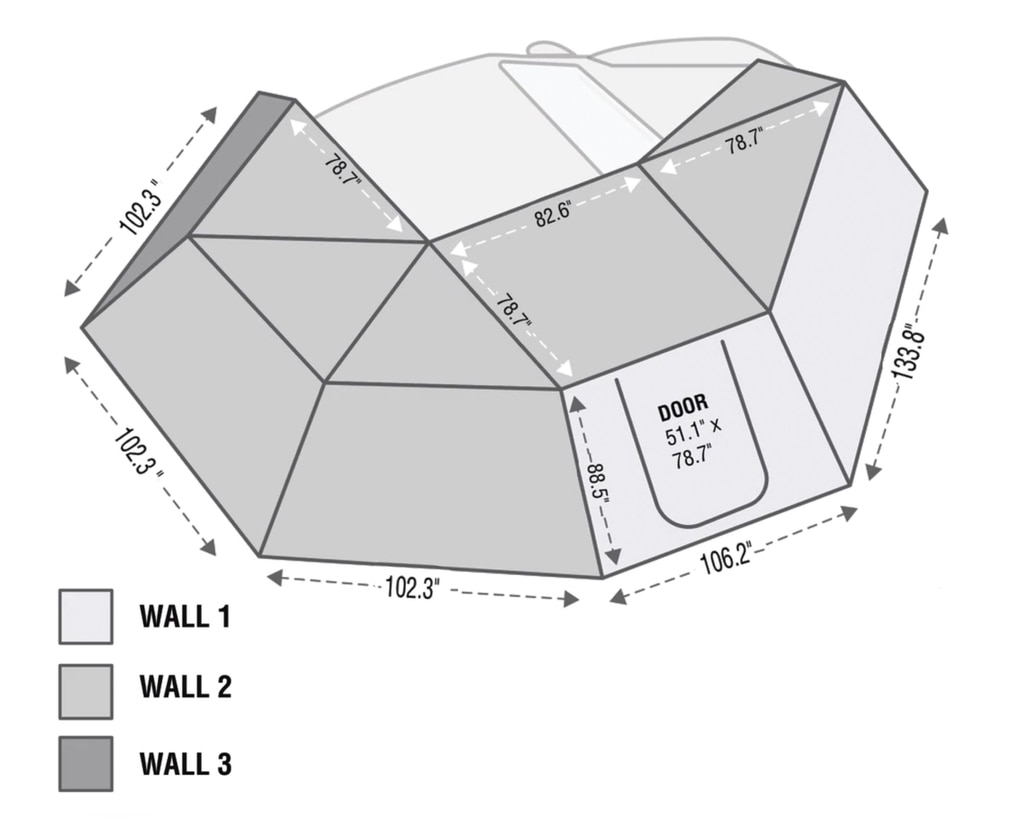 Overland Vehicle Systems - OVS | Nomadic 270 Awning Wall 3 - Passenger Side (Wall Only)