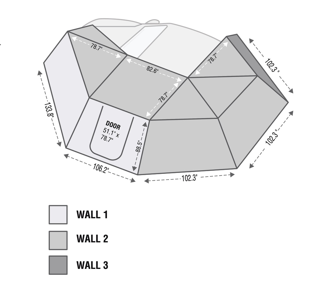 Overland Vehicle Systems - OVS | Nomadic 270 Awning Wall 3 - Driver Side (Wall Only)