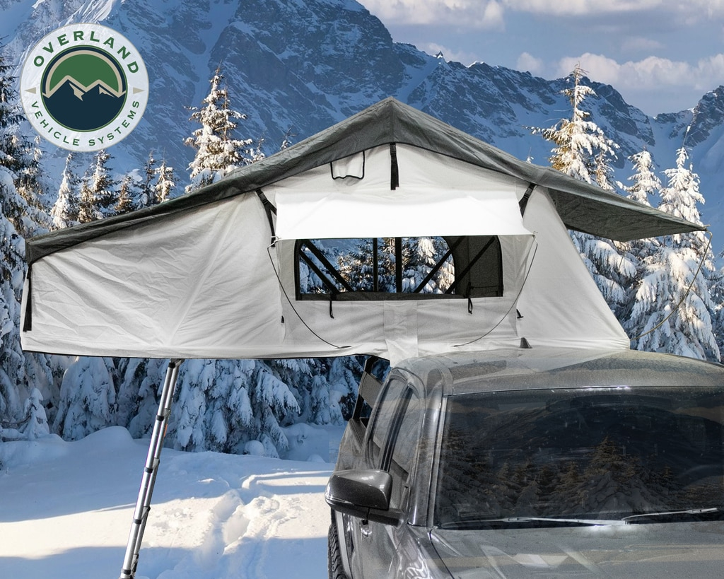 Overland Vehicle Systems - OVS | Nomadic 3 Arctic White Roof Top Tent w/Annex