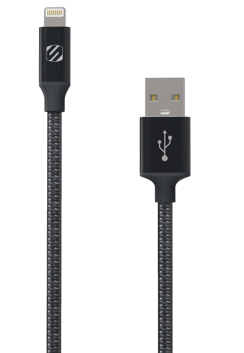 Scosche - Scosche Tangle-Free Braided Lightning Cable 4' Black