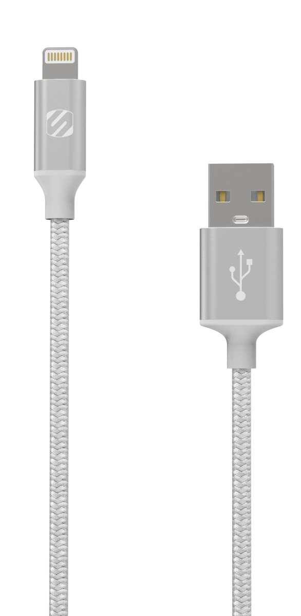 Scosche - Scosche Tangle-Free Braided Lightning Cable 4' Silver