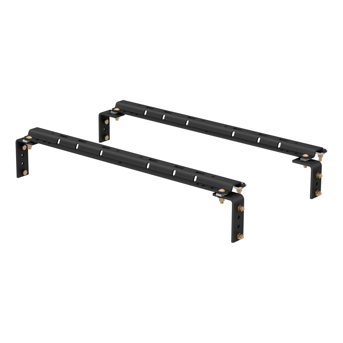 CURT - CURT 16200 Industry-Standard 5th Wheel Hitch Rails and Brackets, Carbide Black, 25,000 Pounds