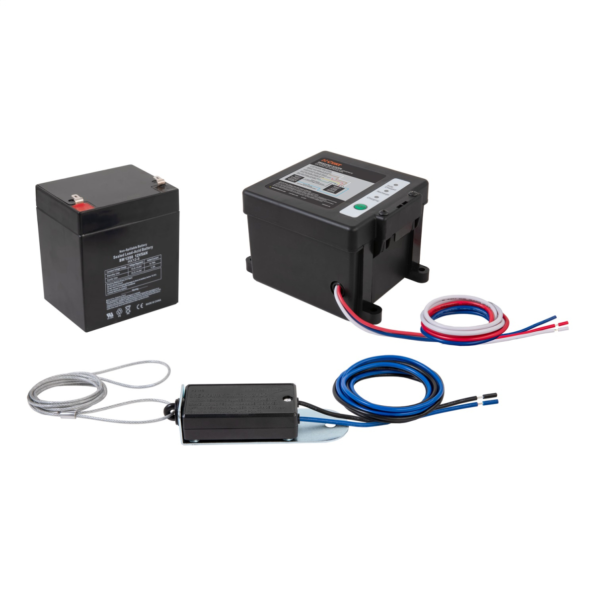 CURT - CURT 52042 Push-to-Test Breakaway Kit with Side-Load Battery