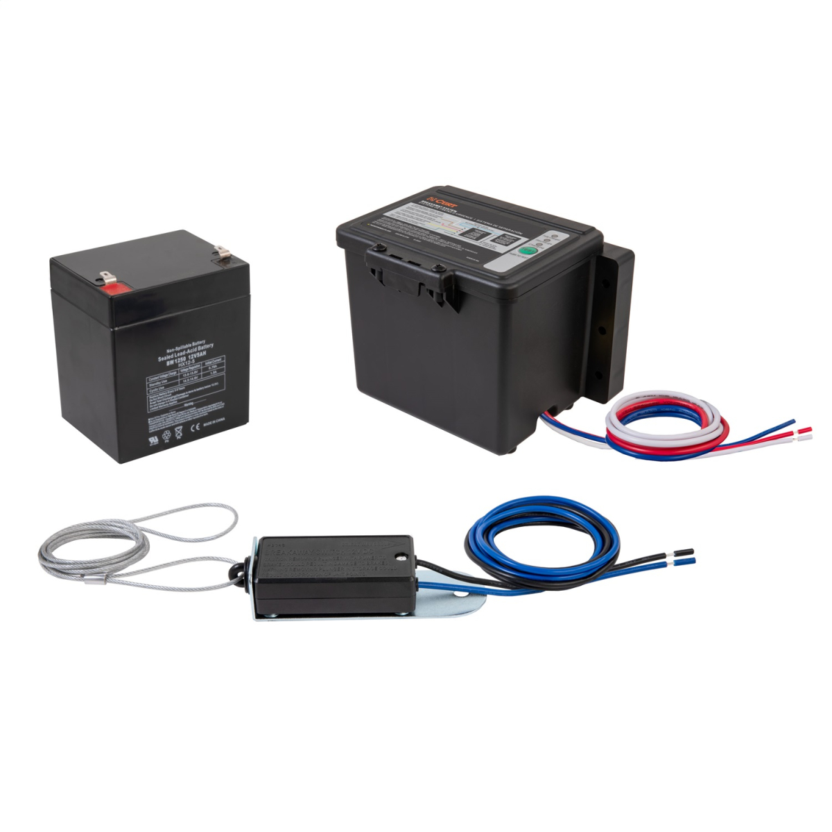 CURT - CURT 52044 Push-to-Test Breakaway Kit with Top-Load Battery