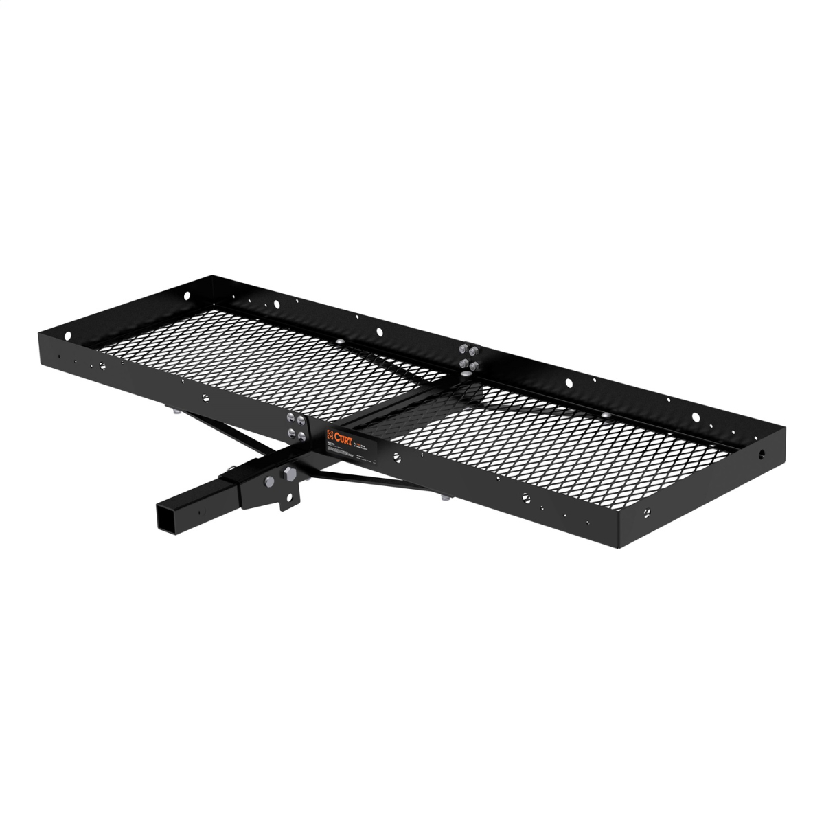 CURT - 60" x 20" Black Steel Tray Cargo Carrier (Folding 2" Shank, 500 lbs.)