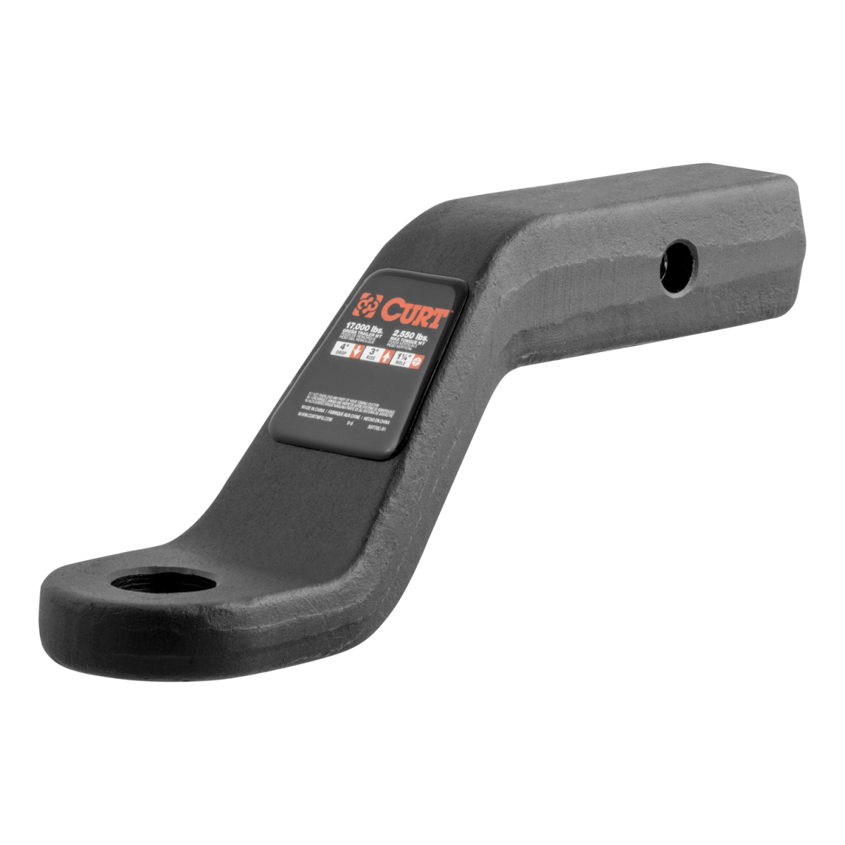 CURT - CURT 45341 Forged Ball Mount (2" Shank, 17,000 lbs., 4" Drop, 8-1/2" Long)