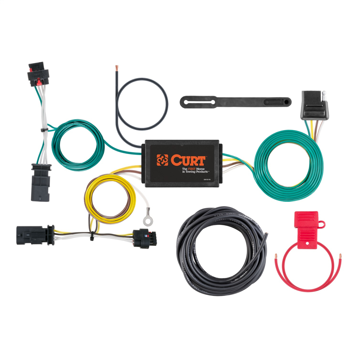 CURT - CURT 56369 Custom Wiring Harness, 4-Way Flat Output, Select Jeep Compass