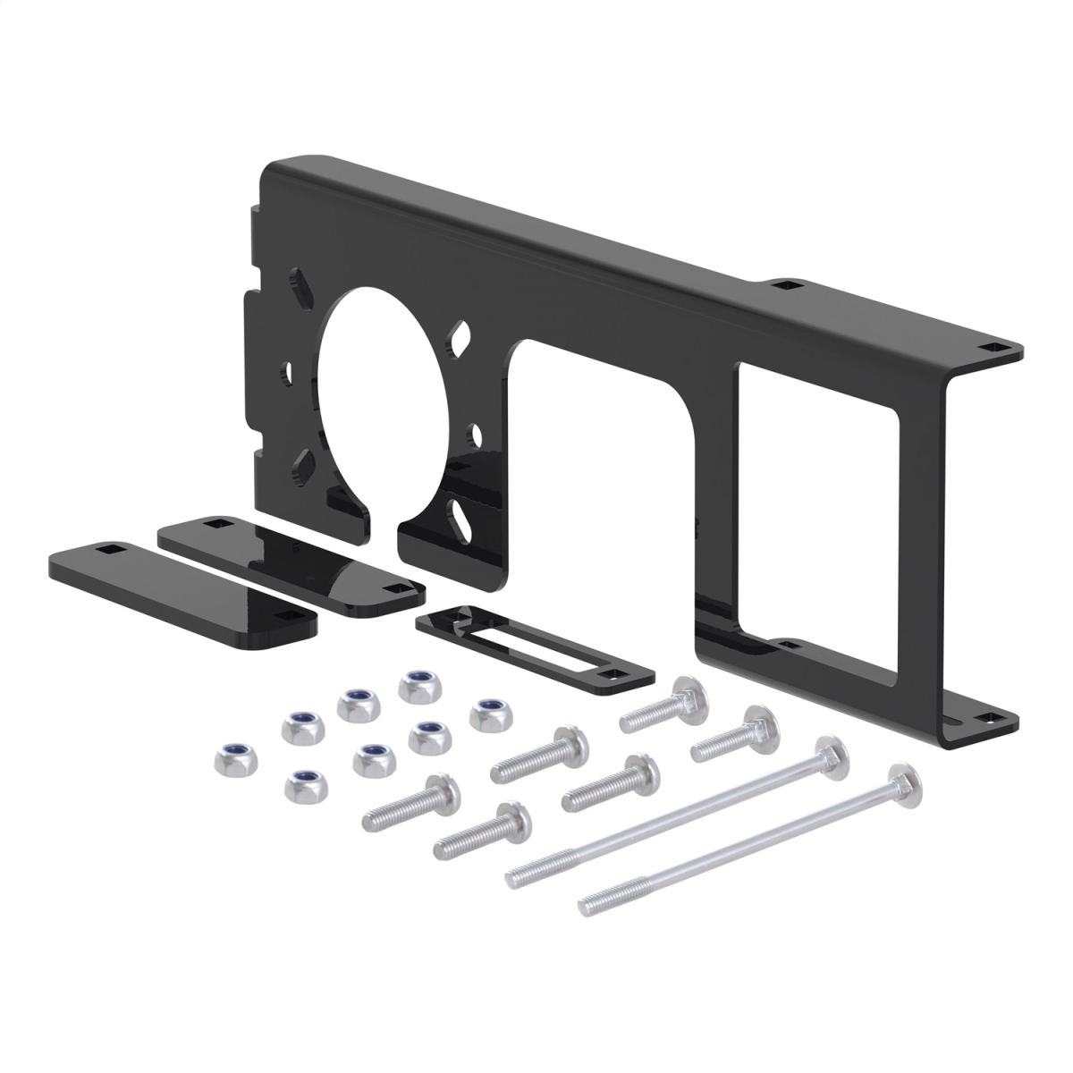 CURT - CURT 58000 Easy-Mount Vehicle Trailer Wiring Connector Mounting Bracket for 2-Inch Receiver, 4 or 5-Way Flat, 6 or 7-Way Round