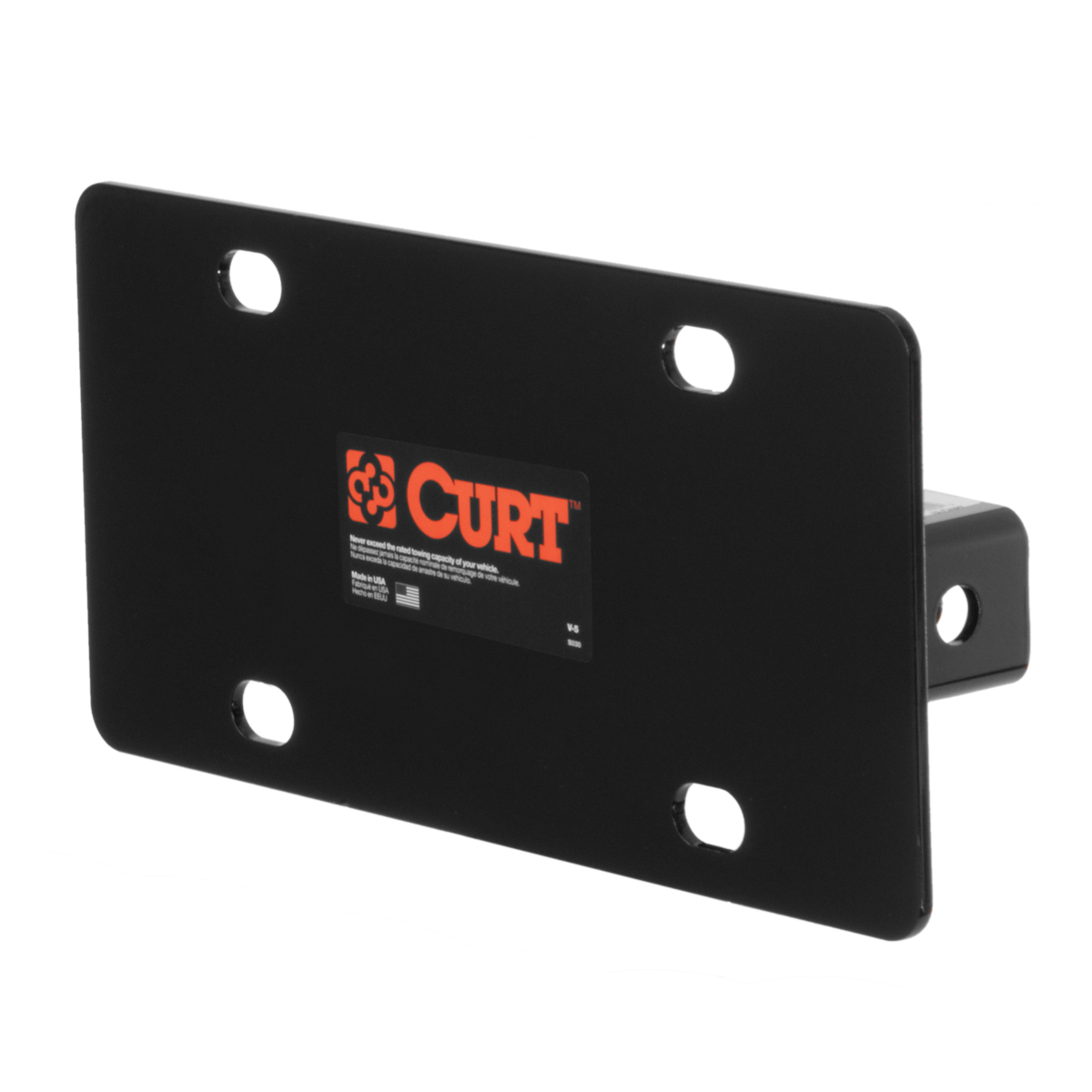 CURT - CURT 31002 Hitch-Mounted License Plate Holder (Fits 2" Receiver)