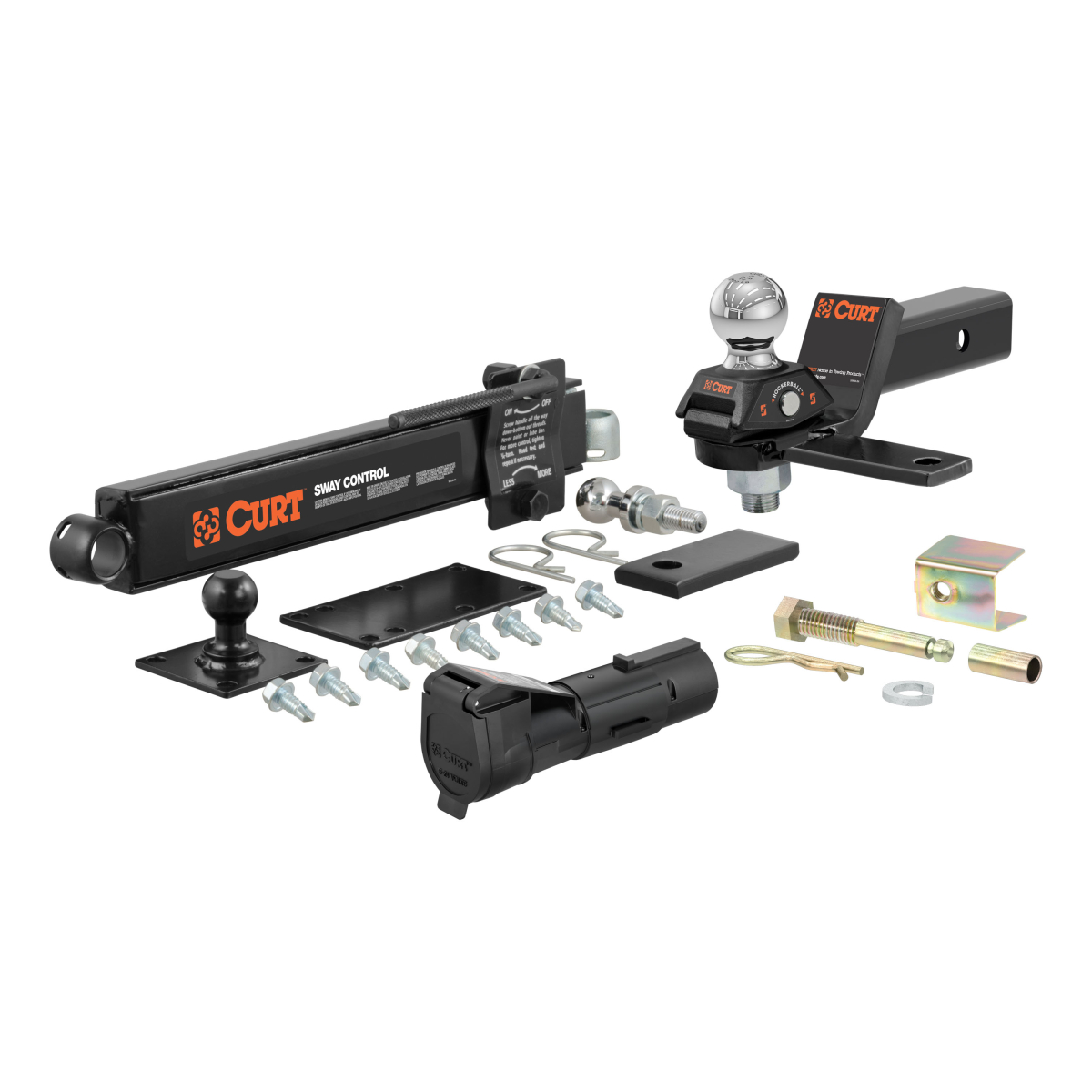 CURT - CURT 45190 RV Towing Starter Kit (Cushion Hitch, Sway Control, Echo Brake Controller)