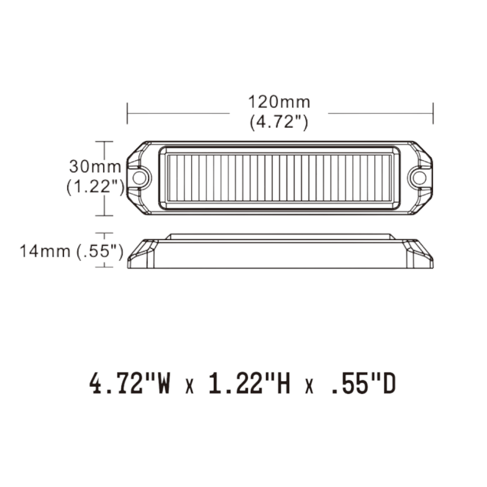 ARC Lighting - ARC Lighting | BuiltBright™ 4" Surface Mount Slim Strobe Light; Amber/White | BB6110B