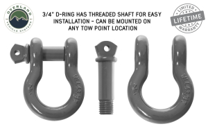 Overland Vehicle Systems - OVS | 3/4" Recovery Shackle - Gray - Image 2