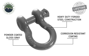 Overland Vehicle Systems - OVS | 3/4" Recovery Shackle - Gray - Image 4