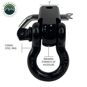 Overland Vehicle Systems - OVS | Receiver Mount Recovery Shackle 3/4" 4.75 Ton With Dual Hole Black Universal - Image 4