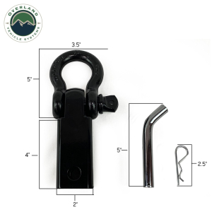 Overland Vehicle Systems - OVS | Receiver Mount Recovery Shackle 3/4" 4.75 Ton With Dual Hole Black Universal - Image 7