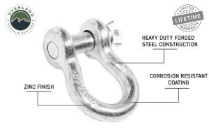 Overland Vehicle Systems - OVS | 3/4" Recovery Shackle - Zinc - Image 4