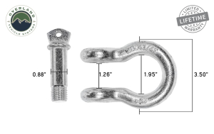 Overland Vehicle Systems - OVS | 3/4" Recovery Shackle - Zinc - Image 5