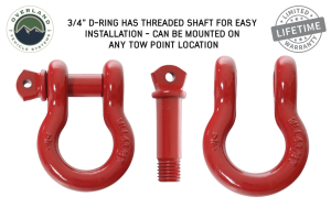 Overland Vehicle Systems - OVS | 3/4" Recovery Shackle - Gloss Red - Image 2