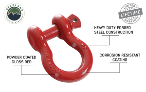 Overland Vehicle Systems - OVS | 3/4" Recovery Shackle - Gloss Red - Image 4