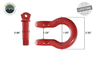 Overland Vehicle Systems - OVS | 3/4" Recovery Shackle - Gloss Red - Image 6