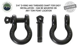 Overland Vehicle Systems - OVS | 3/4" Recovery Shackle - Gloss Black - Image 2