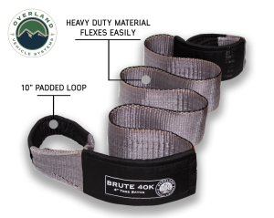 Overland Vehicle Systems - OVS | 4"x8' 40,000lb Tow Strap - Gray - Image 4