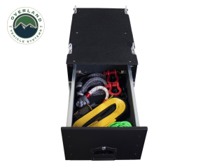 Overland Vehicle Systems - OVS | Cargo Box With Slide Out Drawer Size Black Powder Coat Universal - Image 4