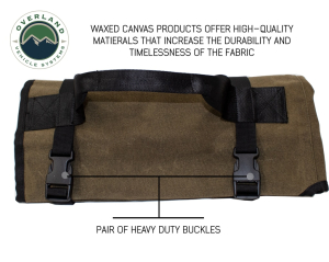 Overland Vehicle Systems - OVS | Rolled Bag General Tools With Handle And Straps Brown 16 LB Waxed Canvas Canyon Bag Universal - Image 2