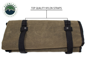 Overland Vehicle Systems - OVS | Rolled Bag General Tools With Handle And Straps Brown 16 LB Waxed Canvas Canyon Bag Universal - Image 6