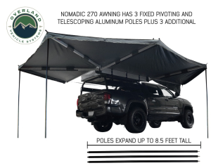 Overland Vehicle Systems - OVS | Nomadic 270 Awning - Passenger Side w/Bracket Kit & Wall 1/2/3 - Image 4