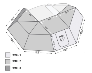 Overland Vehicle Systems - OVS | Nomadic 270 Awning Wall 3 - Passenger Side (Wall Only) - Image 1