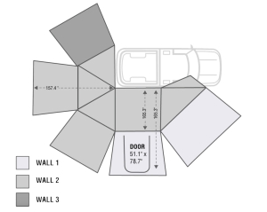 Overland Vehicle Systems - OVS | Nomadic 270 Awning Wall 3 - Passenger Side (Wall Only) - Image 2