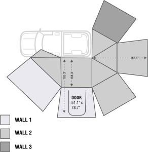 Overland Vehicle Systems - OVS | Nomadic 270 Awning Wall 3 - Driver Side (Wall Only) - Image 2