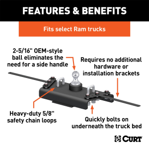 CURT - CURT 60626 Factory Original Equipment Style Gooseneck Hitch, 30,000 lbs. 2-5/16-Inch Ball, Fits Select Ram 3500 - Image 2