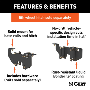 CURT - CURT 16419 5th Wheel Installation Brackets, Select Dodge Ram 1500, Except Extended Crew Cab - Image 2