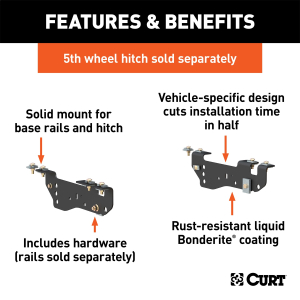 CURT - CURT 16448 5th Wheel Installation Brackets, Select Ford F-250, F-350, F-450 Super Duty - Image 2