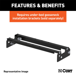 CURT - CURT 65500 Over-Bed Flat Plate Gooseneck Hitch - Image 4