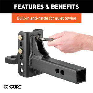 CURT - Adjustable Channel Mount with 1" Ball Hole (2" Shank, 6,000 lbs., 6-3/4" Drop) - Image 4