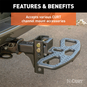 CURT - Adjustable Channel Mount with 1" Ball Hole (2" Shank, 6,000 lbs., 6-3/4" Drop) - Image 5