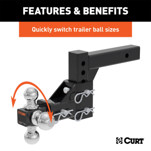 CURT - Adjustable Tri-Ball Mount (2" Shank, 1-7/8", 2" & 2-5/16" Balls) - Image 3