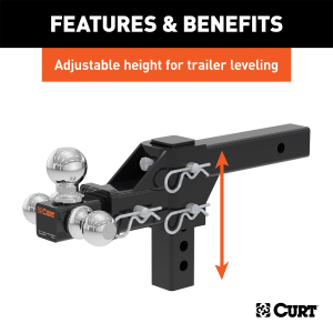 CURT - Adjustable Tri-Ball Mount (2" Shank, 1-7/8", 2" & 2-5/16" Balls) - Image 5