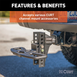 CURT - Adjustable Channel Mount with Dual Ball (2" Shank, 14,000 lbs., 6" Drop) - Image 7