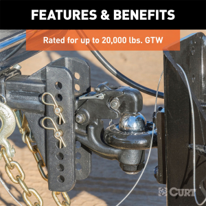 CURT - Adjustable Channel Mount with 2-5/16" Ball & Pintle (2-1/2" Shank, 20,000 lbs.) - Image 5